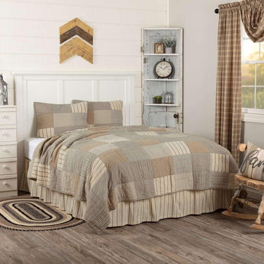 Sawyer Mill Charcoal Twin Quilt Set; 1-Quilt 68Wx86L w/1 Sham 21x27 VHC Brands - The Fox Decor